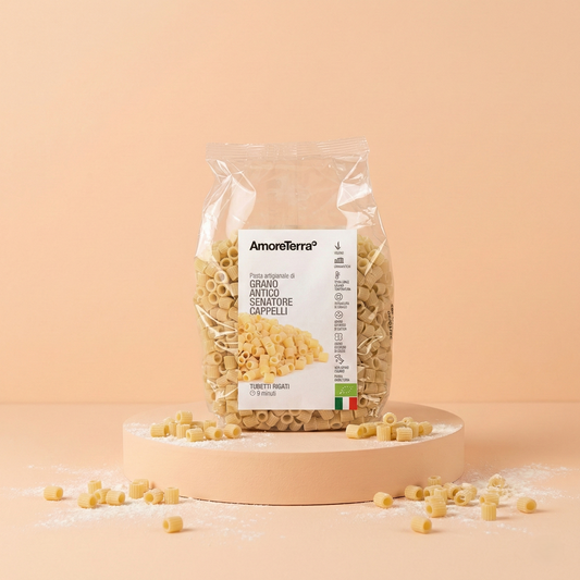 Tubetti rigati Senatore Cappelli - artigianale, BIO, grani antichi 500g.
