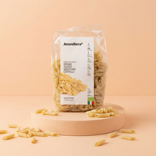 Mezze penne rigate S.Cappelli - artigianale, BIO, grani antichi 500g.