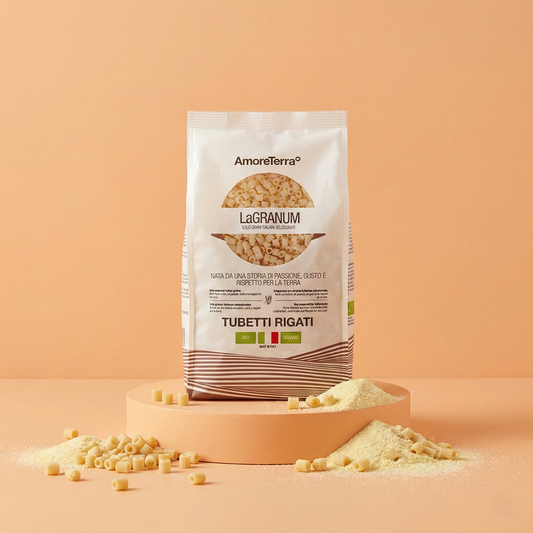 Tubetti rigati tradizionale "LaGranum"- artigianale, BIO, grano italiano 500g.