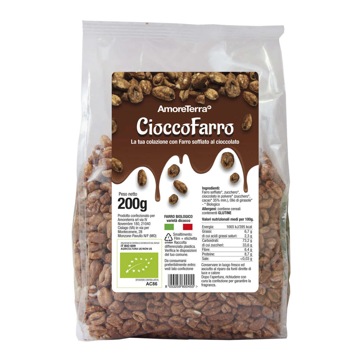 Cioccofarro, il farro soffiato al cioccolato, bio 200gr. - AmoreTerra shop