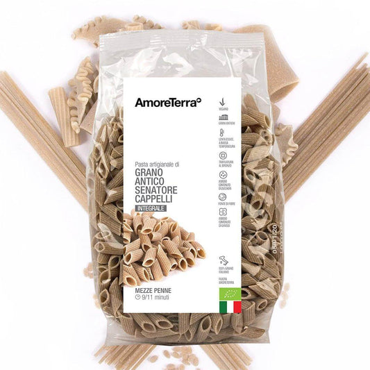 Mezze penne integrali S. Cappelli, BIO, artig. | AmoreTerra €3.25 AmoreTerra
