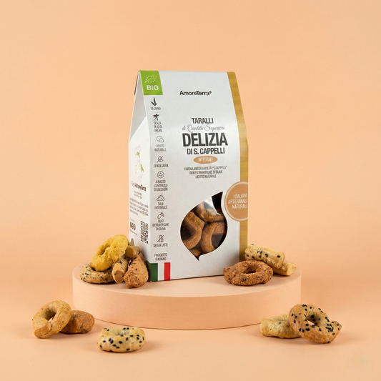 Taralli Delizia di Senatore Cappelli, con Olio EVO e lievito naturale (senza: latte e uova) - Bio