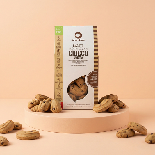 Biscotti Uvetta e Cioccolato (senza: lievito, uova, burro) - Bio
