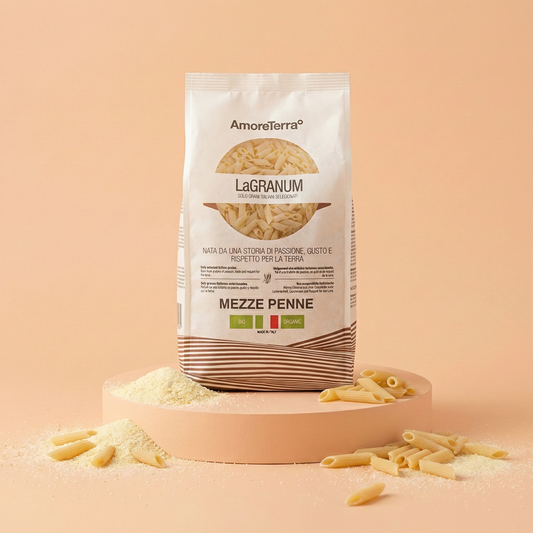 Mezze Penne tradizionale "LaGranum" - artigianale, BIO, grano italiano 500g.