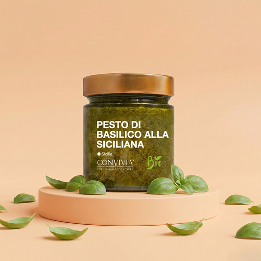 Pesto di basilico alla siciliana bio 190g